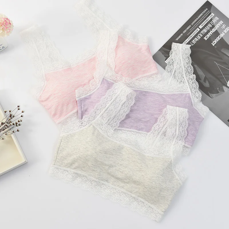 Baby Girl Training Bras for 10 14Y kids Lace Pink Girls White Underwear