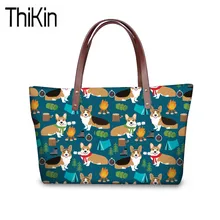 THIKIN женские сумки на плечо милый корги сумка с принтом женская модная сумка-мессенджер женский топ-ручка сумка Bolsa Feminina