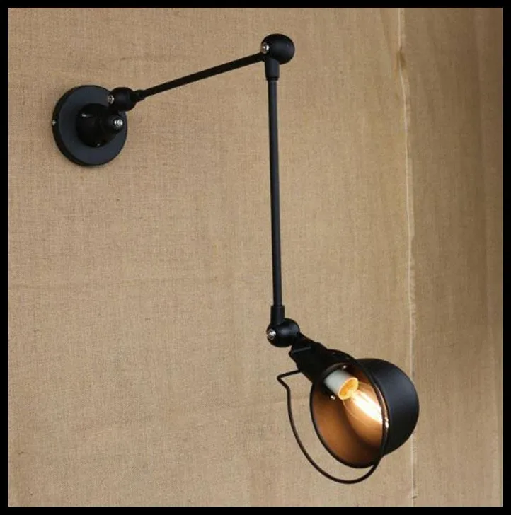E14 винтажная лампа Jielde черный металл 2 руки промышленный настенный светильник в стиле лофт настенный светильник