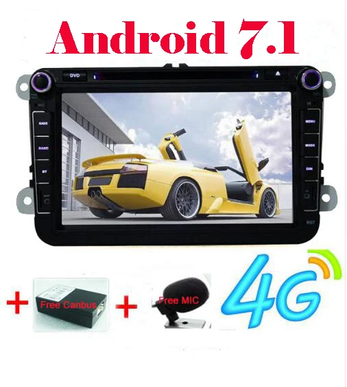 4G 2din android 7 1 автомобильный dvd для vw passat b6 golf 4 5 tiguan polo jetta skoda octavia2 с рулевым колесом gps