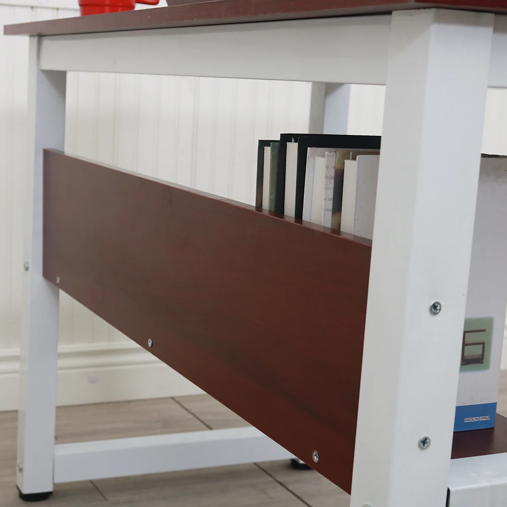 110cm Wooden Computer Desk with Bookshelf for Office Home Study and Work 110cm Wooden Computer Desk with Bookshelf for Office Home Study and Work
