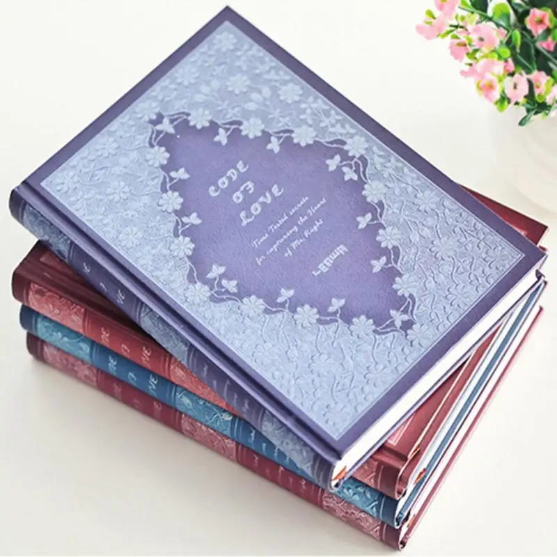 

112 sheets Vintage Retro Color Page A5 paper Notebook writing Diary Book for Office School use 4 colors
