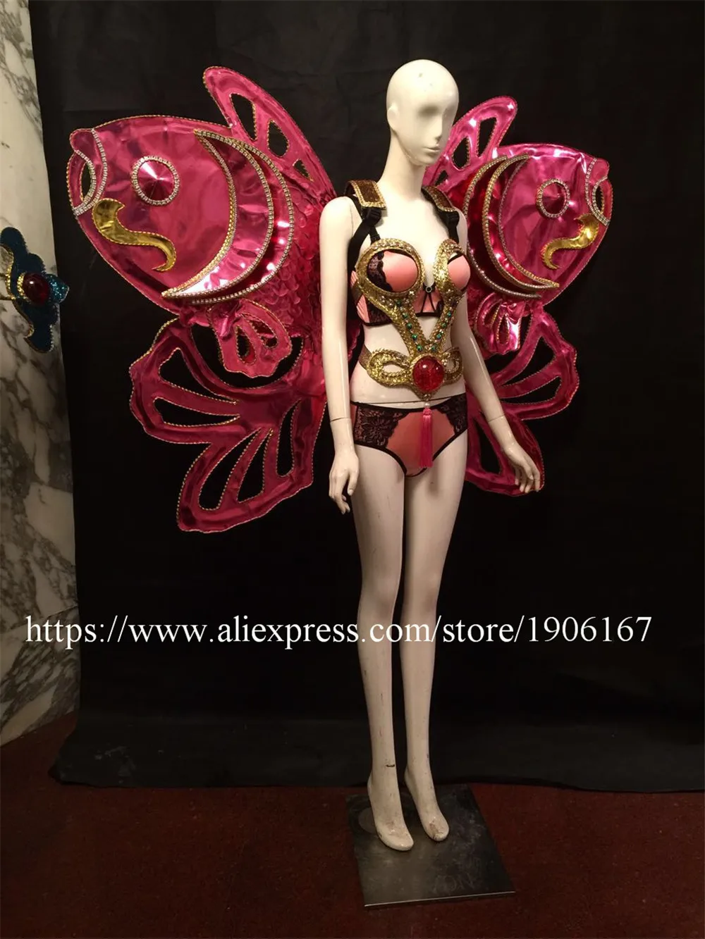 Lady Secret bra bikini design Model stage show wears women costume singer ballroom dance sexy wings clothes sexy dj bar dresses01_