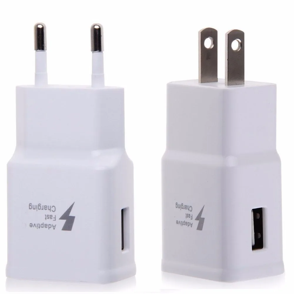 

100pcs lot Fast Wall Charger Adaptive Fast Charger For Samsung S6 S7 edge S8 Plus Adaptive Fast Charging