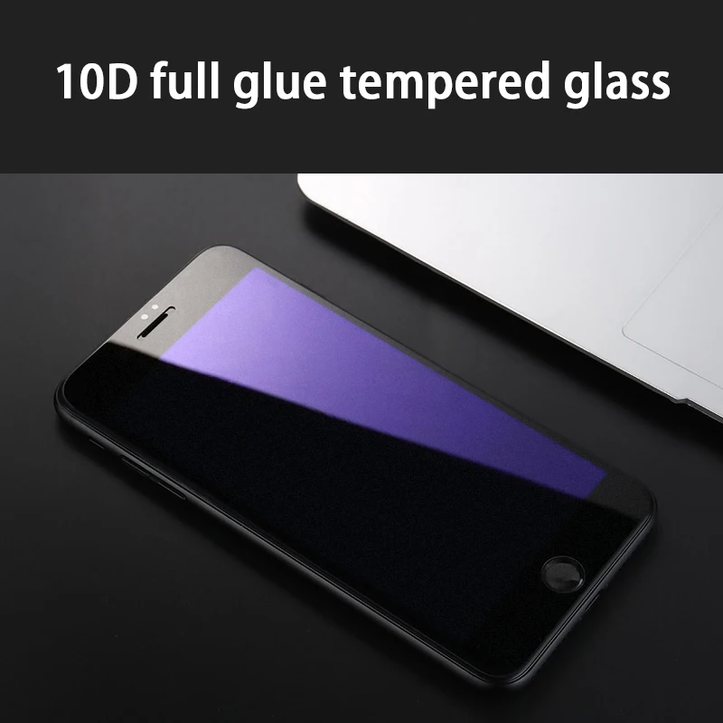 10D Anti-blau licht Gehärtetem Glas auf die für Apple iphone 6 6S 7 8 10 X S XR XS max 7plus 8plus