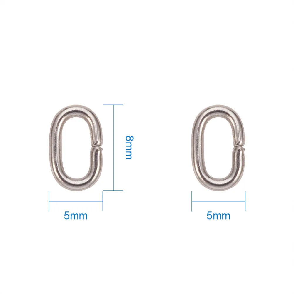 Pandahall 10 г 304 нержавеющая сталь закрытые, но не пайки овальные кольца для ювелирных изделий 6,5x5x1,2 мм/8x5x1,2 мм