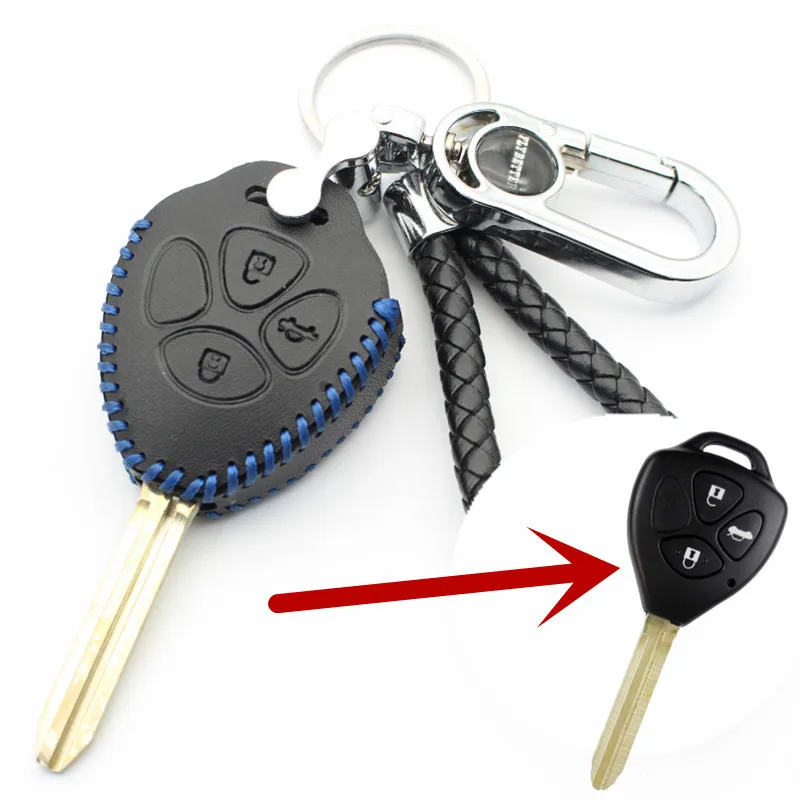 Чехол FLYBETTER из натуральной кожи для Toyota Prado/Mark/Corolla/Camry/Reiz/Crown Car Styling (B) L2036|key case for
