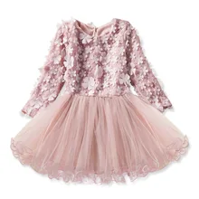 BibiCola/ весеннее платье, платья принцессы для маленьких девочек, детская одежда с длинными рукавами, модный праздничный костюм с цветочным принтом для девочек на день рождения