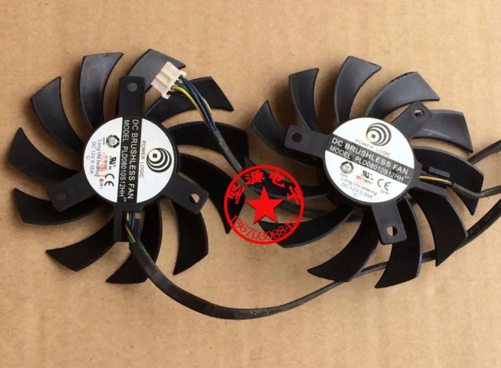 

Brand New GPU Cooler Fan For MSI R6790 570GTX R6850 N460GTX Power Logic PLD08010S12HH 12V 0.35A Graphics Video Card Dual Fan