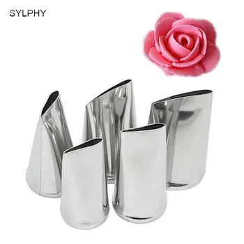 

SYLPHY 5pcs/set Rose Cream Cake Decoration Nozzles Baking Tools Stainless Steel Pastry Nozzle cake Decorating Tips Set Bakeware