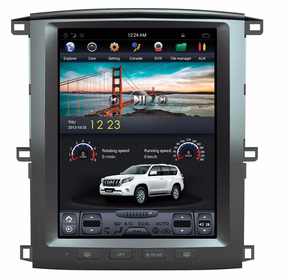 

12.1" tesla style vertical screen android 6.0 Car GPS radio Navigation for Toyota Land cruiser Roraima 2003-2007