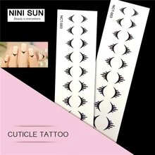 New Arrival Cuticle Temporary Tattoo Makeup Needles Nail Art Edge Stickers Water Transfers French Sticker Tattoo Beauty Finger