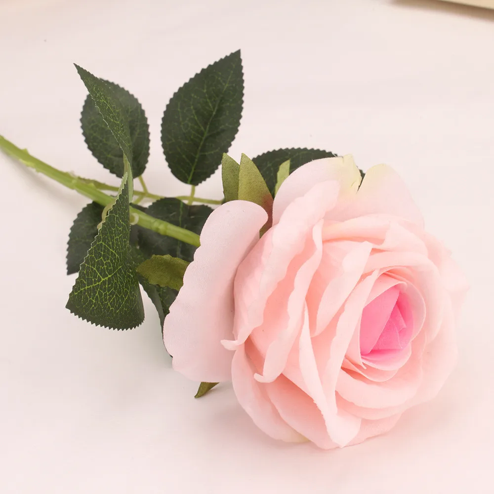 Розы Искусственные цветы сенсорный латекс невесты DIY букет для свадьбы поддельные домашний цветочный Декор Рождественский подарок розы - Цвет: E