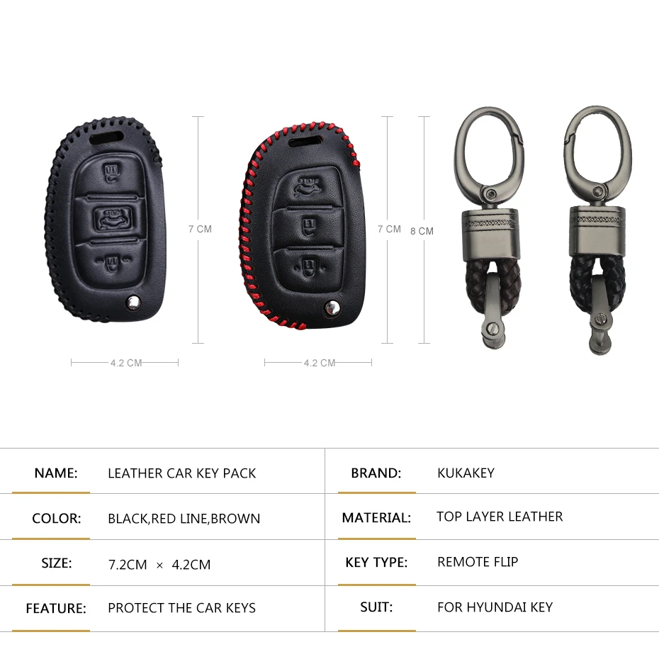 Кожаный чехол для ключей автомобиля, защитный чехол для hyundai i30 ix35 HB20 Avante Porter Santafe, брелок для ключей