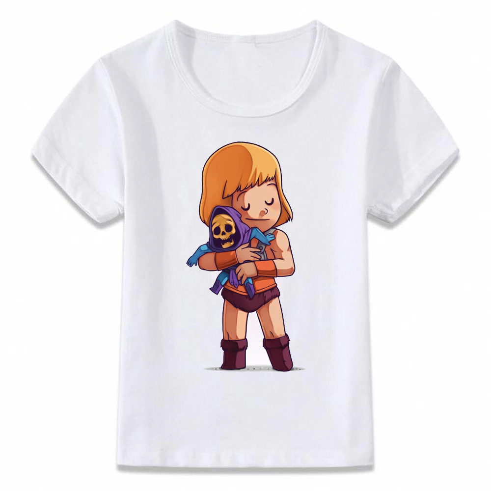 Детская одежда футболка He-man мастер вселенной обнимающие скелета для мальчиков и
