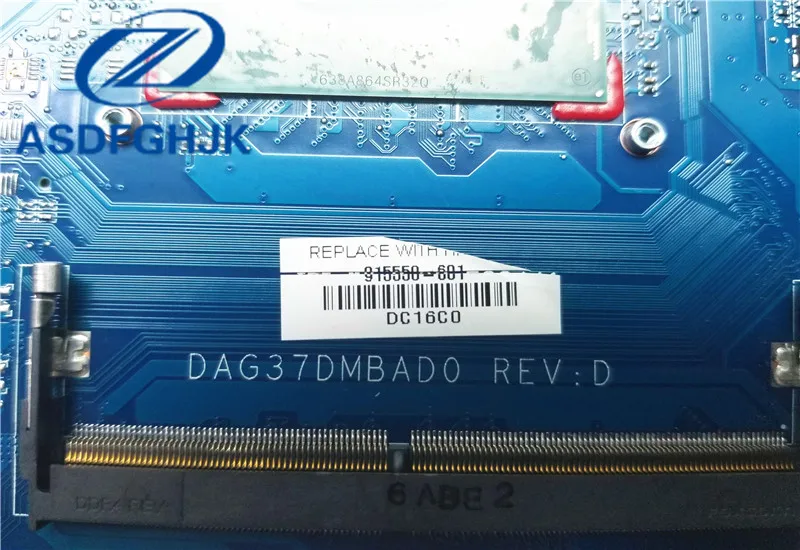 wonderful Laptop motherboard DAG37DMBAD0 G37D for HP for PAVILION 17-AB 17-W series motherboard 915550-601 wi
