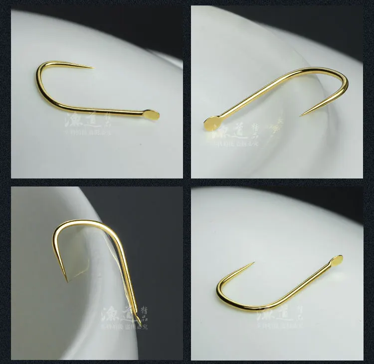 1 pack golden Carp fishing hooks toughness sharp fishhooks 1 2 3 4