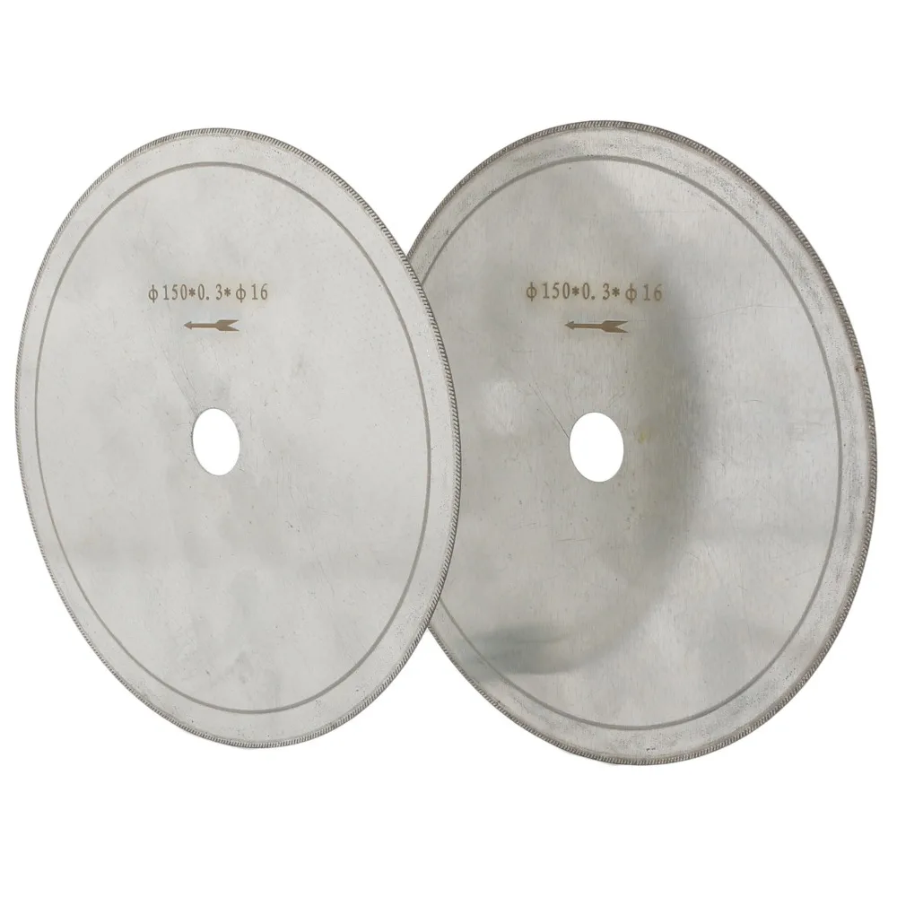 

2Pcs 6" inch 150mm Diamond Lapidary Saws Arbor 5/8" Trim Blade Super Thin Edge Rim Wet Cutting Disc Jewellery Tools for Stone