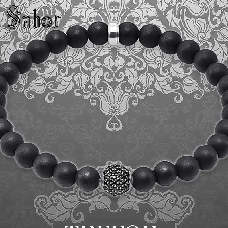 

female Bracelet Strand with Crushed Bead Obsidian Beads 2019 New Sieraden Silver Fashion Jewelry Gift Men Boy Women Girls mens