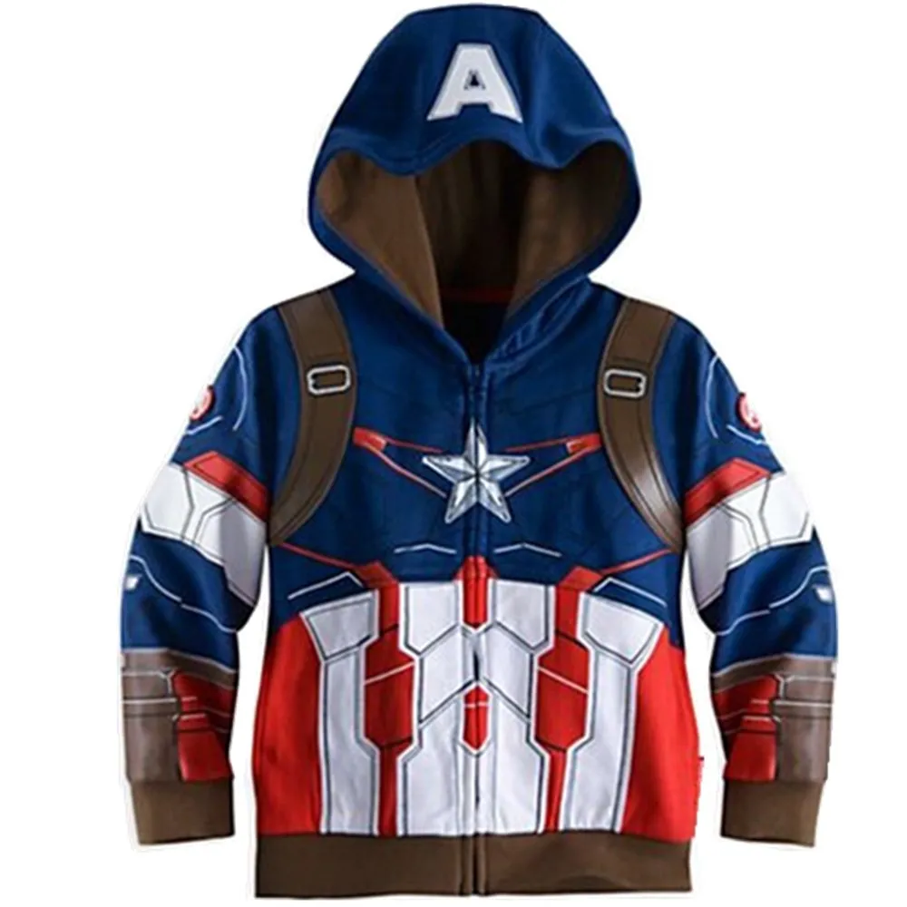 Avengers Endgame Captain America Coat Boys Sweatshirt Quantum Warfare Hoodies Coats For Boy Cosplay Children Clothes 10-20 years - Цвет: blue