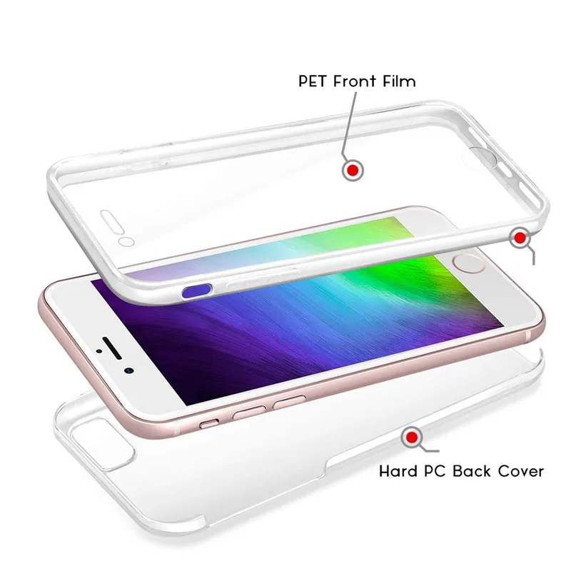 

Front TPU + PC Back 360 Full Cover Phone Case For iPhone X Ten 10 XS Max 5 5s SE 6 6s 7 8 Plus XS XR Full Cover Capa Shell Coque