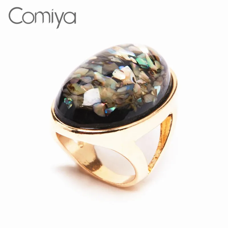 

Comiya Fashion Design Imitation Gemstone Rings For Women Party Black Ring Shiny Jewellery Bijoux Bagues Femme Wholesale