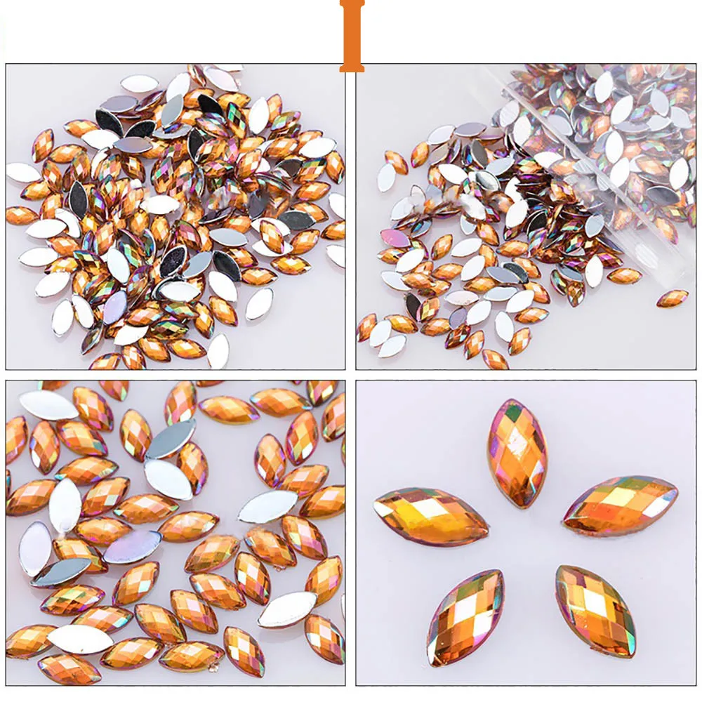 Nail Art Decoration 500Pcs Glitter Horse Eye Rhinestones 3D Nail Art Decorative Glue Acrylic Nail Decoration Manicure#p063 - Цвет: I