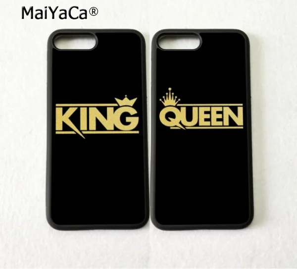 King queen пара BFF любовь Силиконовые мягкие края телефонные чехлы для iPhone 5s se 6 6s plus 7