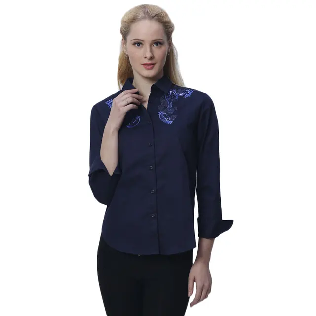 Embroidery Women's Blouses Fashionable Autumn Long Sleeve