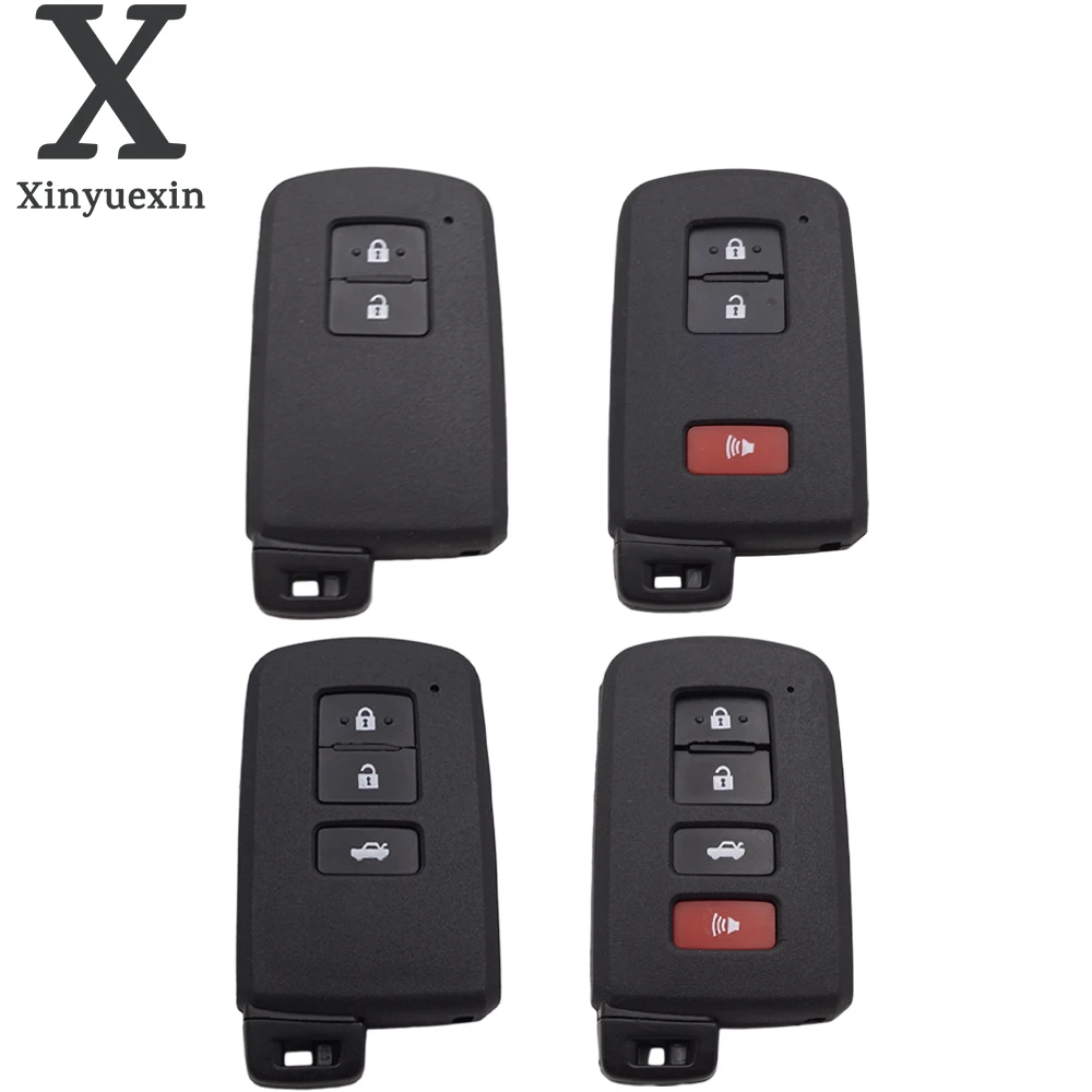 Xinyuexin 2/2+1/3/3+1 Buttons Replacement Smart Remote Car Key Shell Case Housing for Toyota Avalon Camry Uncut Blade xinyuexin replacement 2 3 buttons remote car key cover case fit for toyota avalon camry smart entry shell no logo