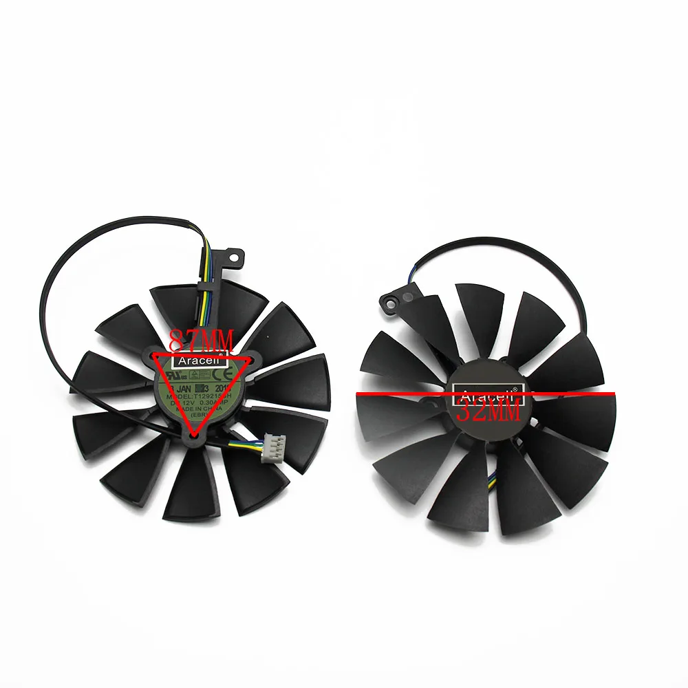 87 мм T129215SH FDC10U12S9 C 4Pin RTX 2060 2070 2080 Ti GPU кулер для карт вентиляторы ASUS GeForce RTX2080 RTX2080Ti