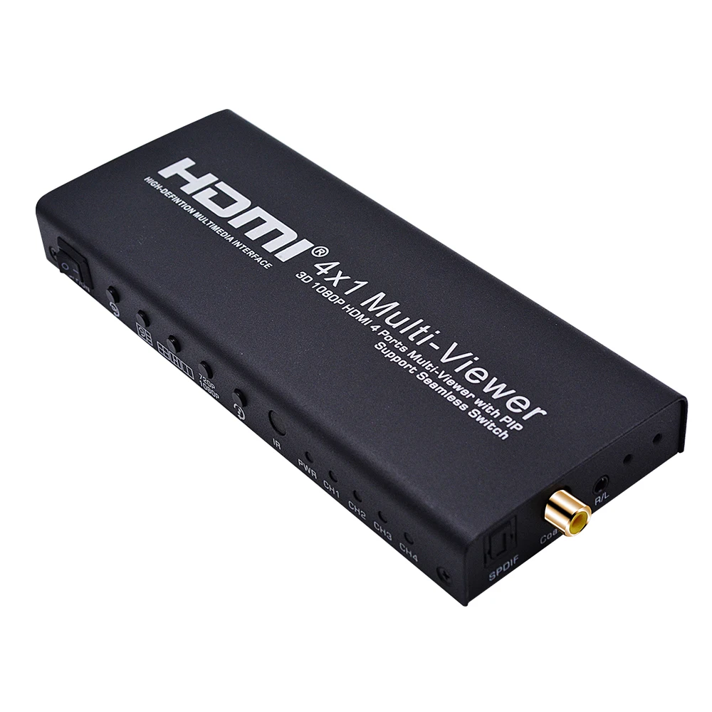 

Elistooop HDMI 4x1 Quad Multi-viewer with PIP Support Seamless Switch HD Video Splitter Compliant with HDMI 1.3a HDCP 1.2 1080