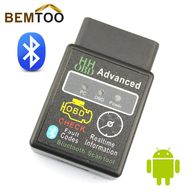 HH OBD MINI Diagnostic Tool ELM327V2.1 Black Bluetooth OBD2 Car CAN