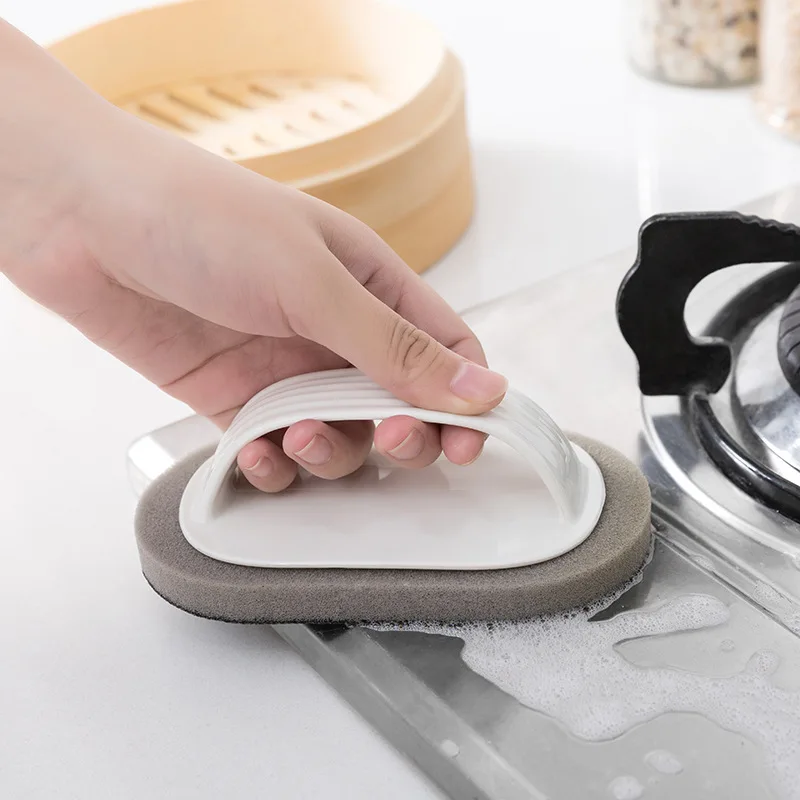 

Clean Brush With Handle Magic Sponge Wipe Kitchen Decontamination Bowl Pot Cleaning Brush Windows Cleaner Bathroom Accessories