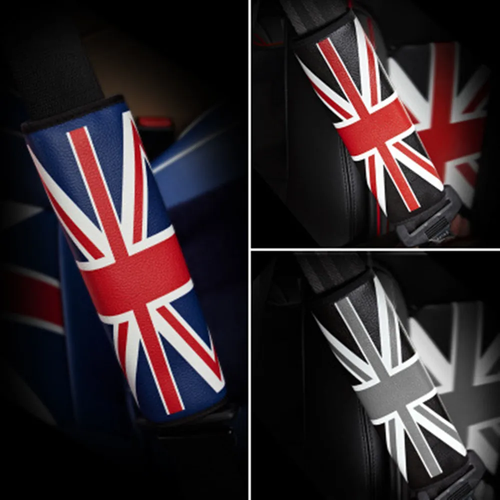 

Car Seat Belt Cover Shoulder Cotton Pockets Embroidered For mini Cooper R50 R52 R55 R56 R57 R58 R59 R60 R61 styling car stowage