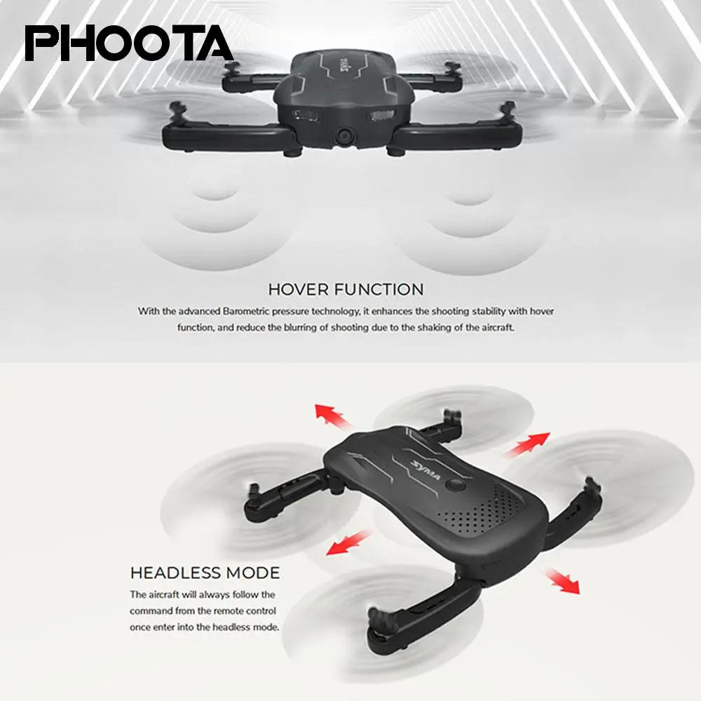 

Phoota 2.4G 4CH 6-Axis 720P Drone HD Camera Foldable FPV LED Lighting Quadcopter Funny ZF01 2.4G 4CH 6-Axis 720P Quadcopter