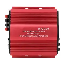 Красный Автомобильный цифровой аудио усилитель мощности усилитель для FM MP3 USB Авто аксессуары автомобилей новое поступление
