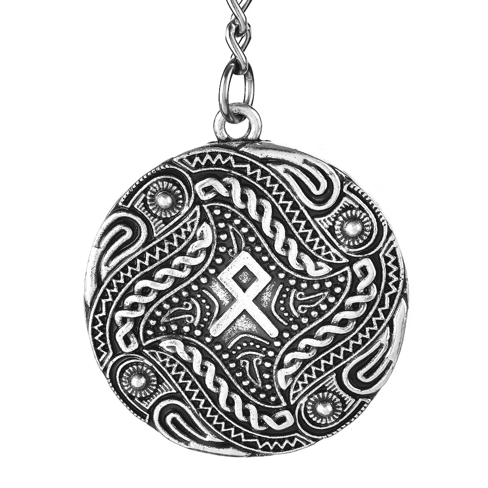 38-Othila Rune Charm Crow Odin Ravens Buckle