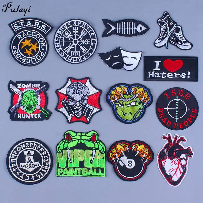 

Pulaqi Viking Patches T-shirt Sticker Military Stripes Clothing Patch Iron-on Sewing On DIY For Jeans Hat Eye Patch wholesale H