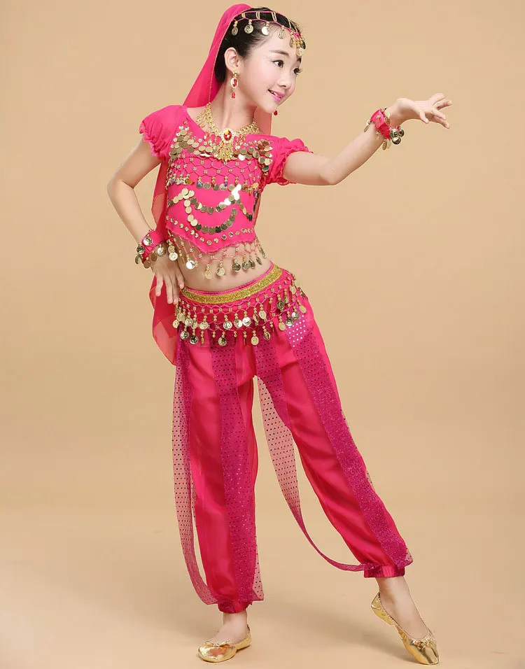 Костюм для танца живота для девочек, детские индийские танцевальные костюмы для девочек, детские костюмы для танца живота для выступлений для девочек, Египетский танец
