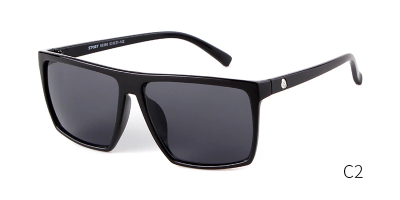 WHO CUTIE, негабаритные Квадратные Солнцезащитные очки для мужчин, фирменный дизайн, тонкая пластиковая оправа, линзы из смолы, мужские черные солнцезащитные очки, оттенки OM320 - Цвет линз: C2