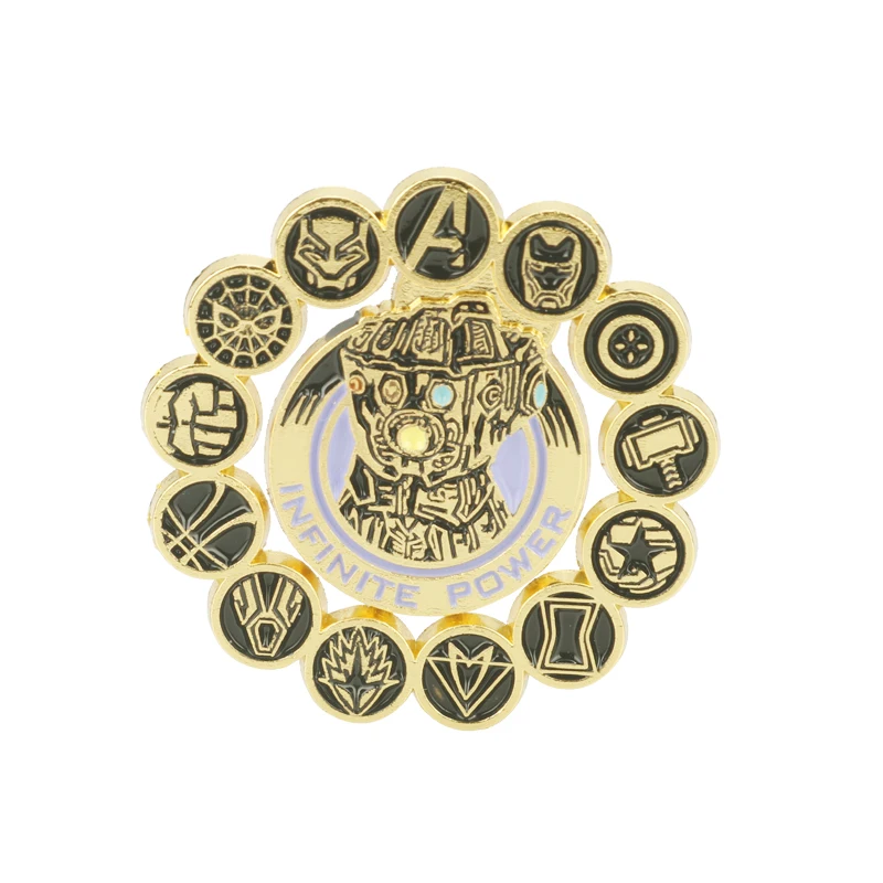 

Marvel Jewelry The Avenger 4 Infinity War Gloves Brooch Film Surrounding Commemorative Badge Pin Bag Hat Tie Tack Accessories