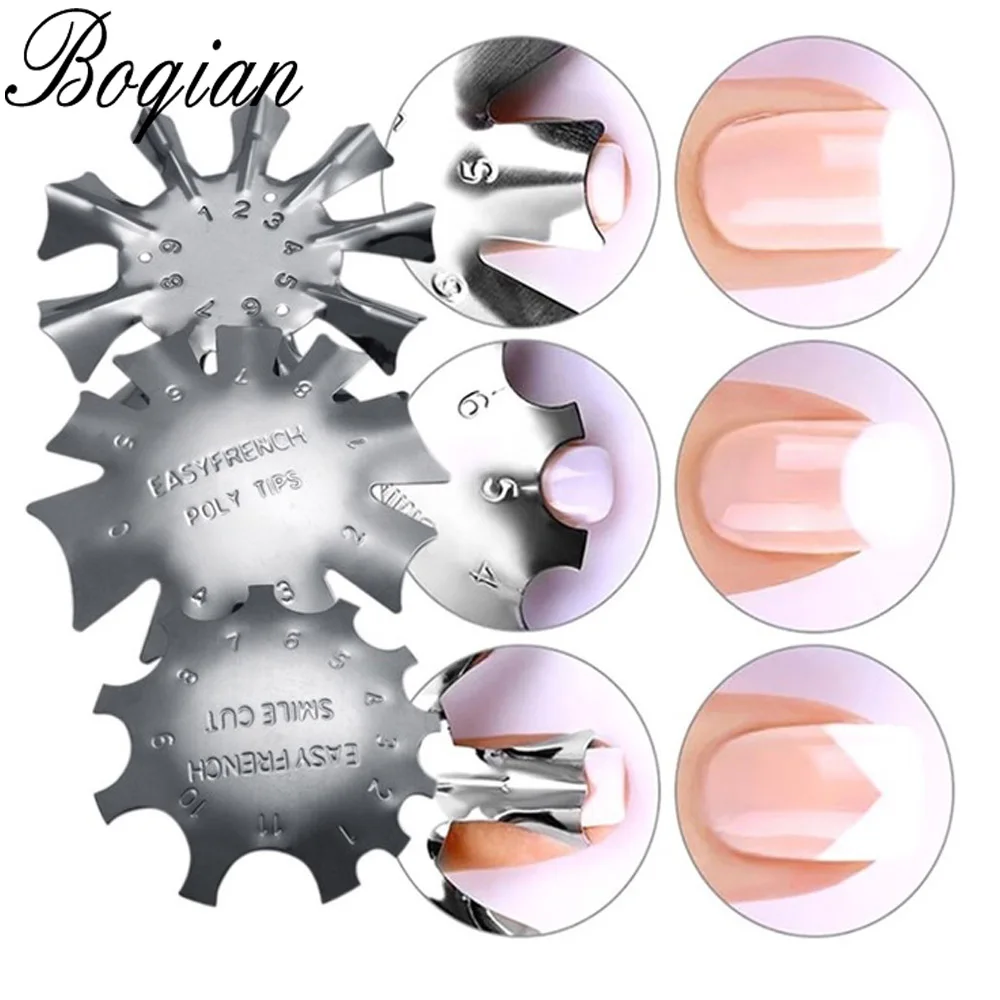 1 Pc Easy French Line Edge Cutter Stencil Trimmer Multi-size Stainless Steel Manicure Nail Art Clipper Styling Tool | Красота и