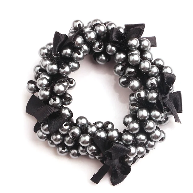 Korean style pearl beaded hair ties Scrunchies Elastic hairband Ponytail Holders women  Hair Rope Rubber gum Hair Accessories 8