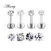 1,2x8x3mm 16G oro titanio anodizado internamente roscado punta superior gema piercing Labret para labio de labret Anillo trago pendiente ► Foto 1/6