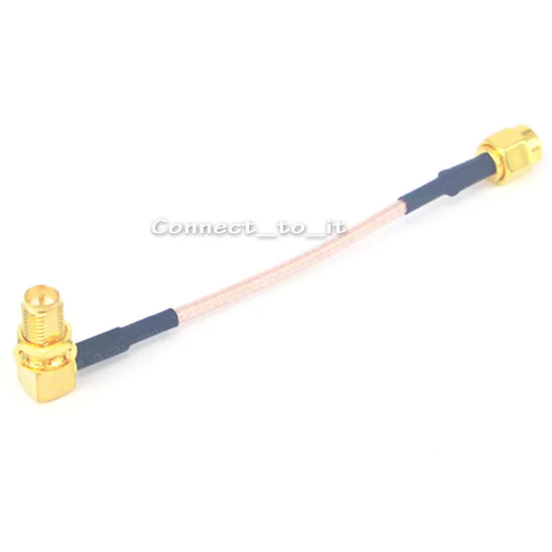 

2 Pieces RP SMA Female rightangle to RP SMA Male connector RG316 Cable 10cm long