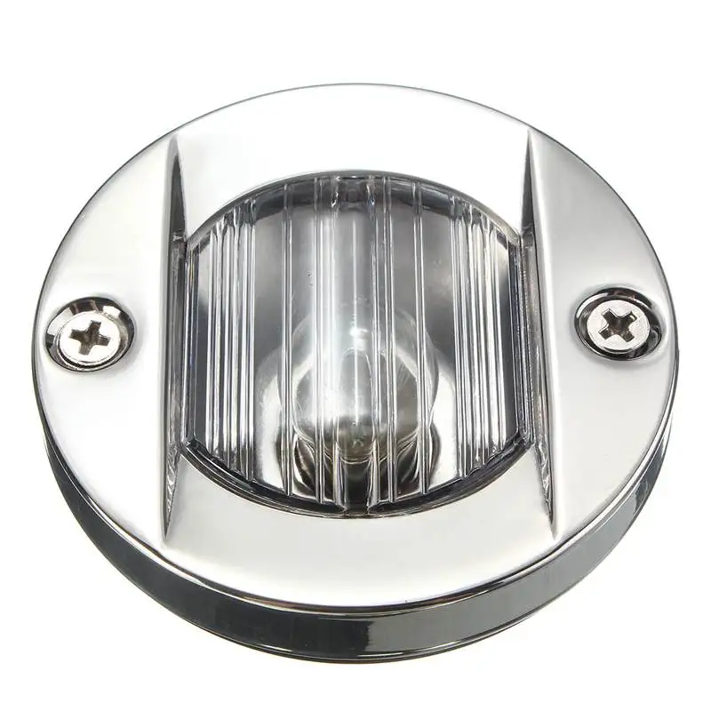 LED Round Marine Boat Light 12V BA15d Transom Stainless Steel Transom Boat Navigation Light 8W