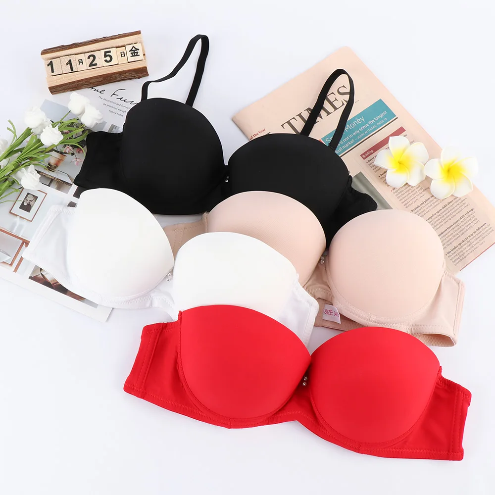 

Sexy Smooth Edge Half Cup Bra For Women Wireless Push Up Gathered Bralette Breathable Comfortable Invisible Underwear