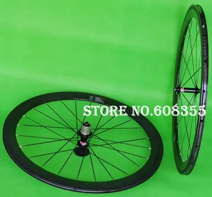 

Full Carbon Road Bike Bicycle 700C Clincher Wheelset - RIM 50mm, SPOKES , HUB, skewers