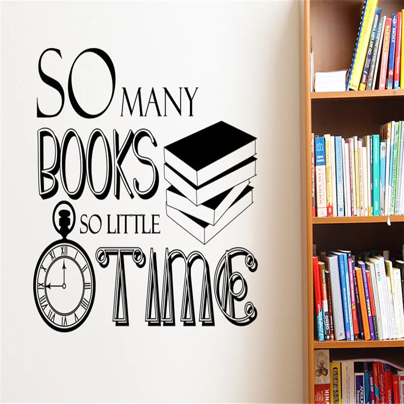 Home Decor SO Many Books So Little Time Wall Decal Vinyl Sticker Study